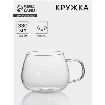 Кружка «Валенсия», 330 мл, 10×8 см, боросиликатное стекло, прозрачная