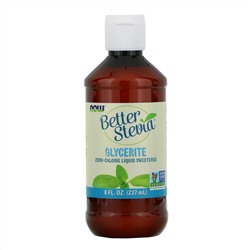 Now Foods, Better Stevia, бескалорийный жидкий подсластитель, глицерит, 237 мл (8 жидк. унций)