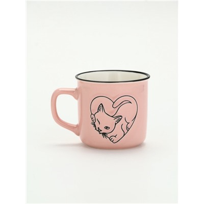 Кружка чайная керамическая «Котик», 210 мл, ручная работа