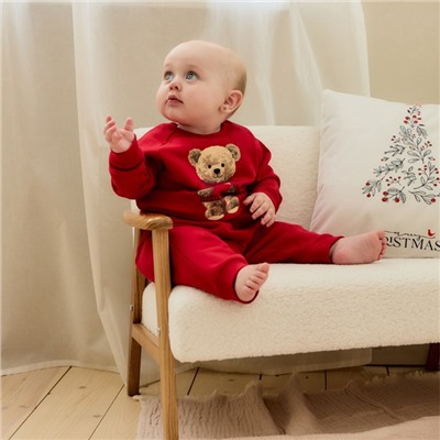 Костюм детский (свитшот, штанишки) «Крошка Я. Новогодние медвежата», рост 74-80 см