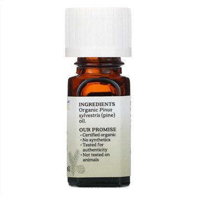 Aura Cacia, чистое эфирное масло, органическое сосновое масло, 7,4 мл (0,25 жидк. унции)