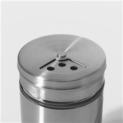 Солонка Доляна «Стиль», 130 мл, 5×8 см, стекло, серебристая