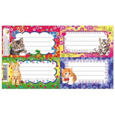 Наклейки  110х170 мм для подписи на тетрадь "Котята" НакТ58 Гранит
