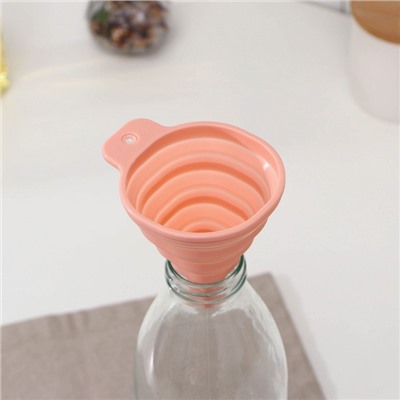 Воронка складная Доляна «Квадро», силикон, 7×9 см, бежевая