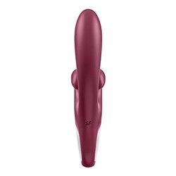 Бордовый вибратор-кролик Touch me - 21,2 см.