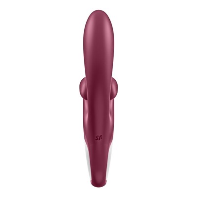 Бордовый вибратор-кролик Touch me - 21,2 см.