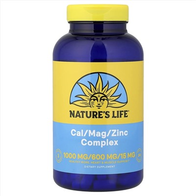 Nature's Life, Комплекс Cal / Mag / Zinc, 250 таблеток