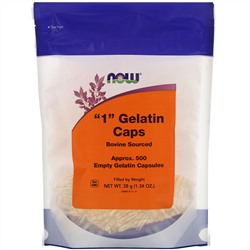 Now Foods, "1" Gelatin Caps, Approx. 500 Empty Gelatin Capsules