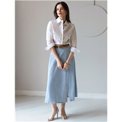 Юбка на запАх из эластичного денима