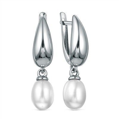 Подвеска из серебра с жемчугом родированная z3-10102