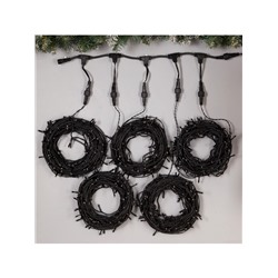 Гирлянда «Клип-лайт» 5 нитей по 20 м, IP44, УМС, тёмная нить, 665 LED, свечение белое, 24 В