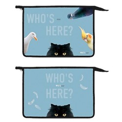 Папка для тетрадей А4 на молнии сверху пластиковая "Кто здесь?" (094800) 03046 Хатбер