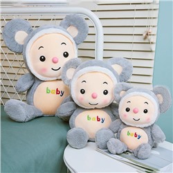 Игрушка мягкая в сером костюме 30х20см