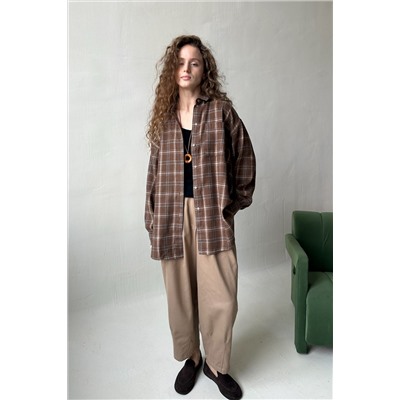 Рубашка женская  HUG077/13/Коричневый, бежевый