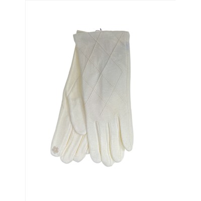 Перчатки осенние из мягкого трикотажа, цвет молочный