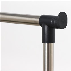 Вешалка - стойка напольная для одежды Доляна, телескопическая, 2 перекладины, подставка для обуви, 80×43×90(160) см