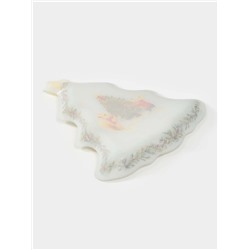 Блюдо сервировочное новогоднее Доляна «Новогодние зверята», 24.5×24.7×2 см, стекло, белое