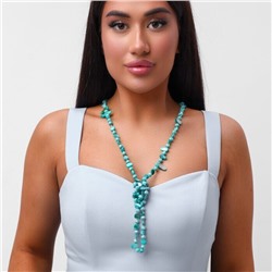 Длинное колье из натуральных камней, цвет: бирюза, арт.018.796