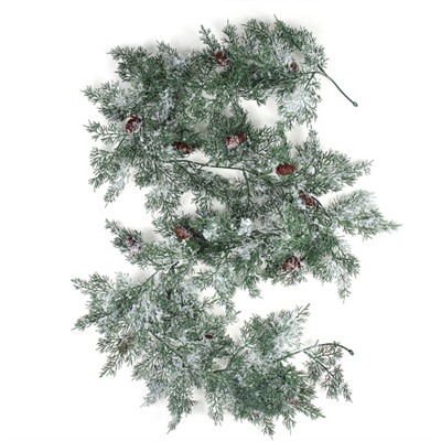 Гирлянда из елочных веток искусственная 178 см / SDTT108A /уп 25/100/с шишками и снег