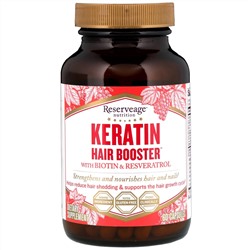 ReserveAge Nutrition, Кератиновый стимулятор для волос с биотином и ресвератролом, 60 капсул