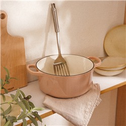 Кастрюля SL Home, d=24.5 см, h=11 см, с эмалированным покрытием, чугун, бежевая
