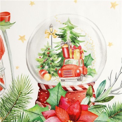 Полотенце «Этель» Christmas red flowers 40×73 см, 100% хл, саржа 190 г/м²