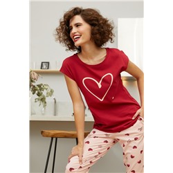 Комплект фуфайка (футболка), брюки жен Mia Cara SS21WJ328 French Kiss красный/сердечки