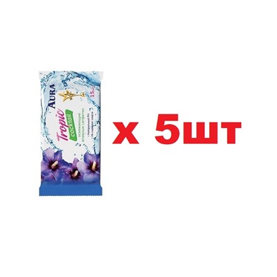 Aura Влажные салфетки 15шт Освежающие Tropic coctail 5шт