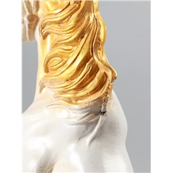 УЦЕНКА Фигура "Победоносный конь" 34х22х9 см, белый с золотом