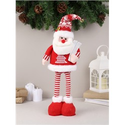 Новогоднее украшение Дед мороз на телескопических ножках 40 см / NA112 /уп 60/