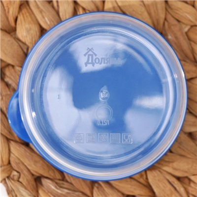 Набор контейнеров для хранения еды Доляна, 3 шт. 150 мл, 300 мл, 500 мл, прозрачные, крышка синяя