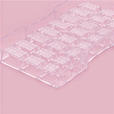 Форма для конфет и шоколада «Лего», пластик, 24 ячейки, 20×12×2.5 см, глубина 1.5 см, прозрачная