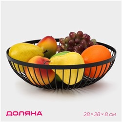 Фруктовница Доляна «Лофт», 28×28×8 см, чёрная