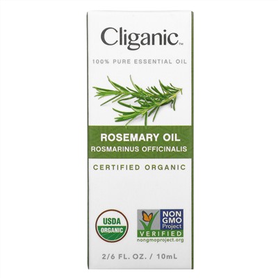 Cliganic, 100% Pure Essential Oil, Rosemary Oil,  2/6 fl. oz. (10 ml)
