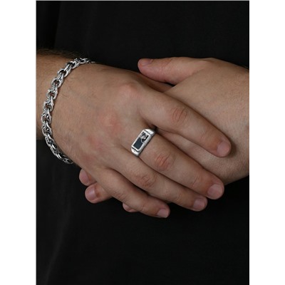 Кольцо из серебра с плавленым кварцем родированное - Скорпион К-3007р