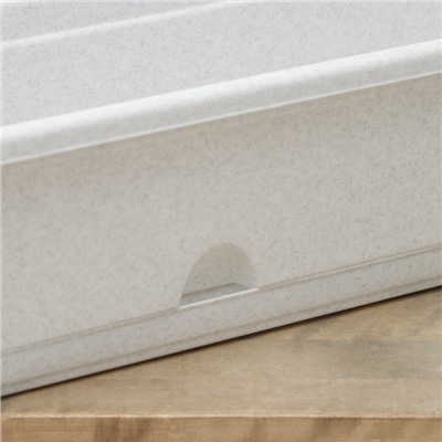 Ящик для цветов балконный с поддоном, 80 см, мраморный