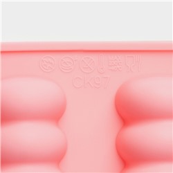 Форма для выпечки Доляна «Сладости. Бабл», силикон, 12 ячеек, 28×16×2 см, розовая