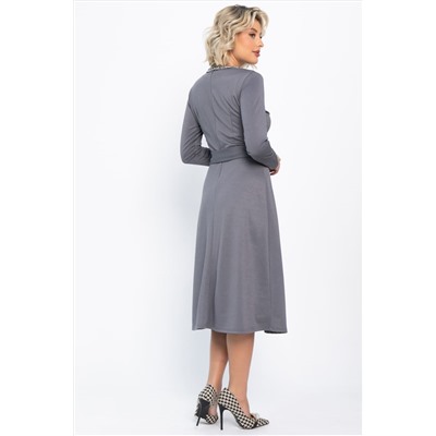 Платье трикотажное Парижанка (серое) П14786-10М