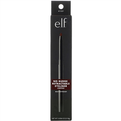 E.L.F., No Budge Retractable Eyeliner, Waterproof, Coffee, 0.006 oz (0.18 g)
