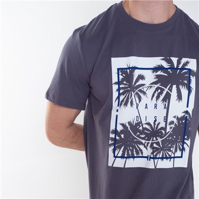 Футболка мужская PARADISE, цвет графит, размер 48