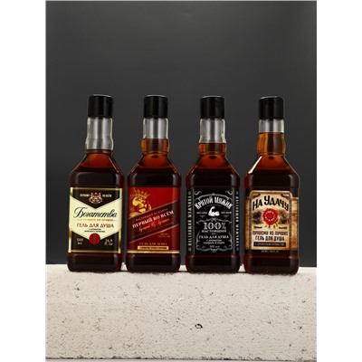 Гель для душа «Настоящему мужику», набор 4 шт. × 500 мл, Чистое счастье