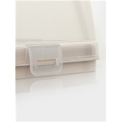 Тортовница с крышкой Альтернатива, 28.5×28.5×17.5 см, пластик, бежевая