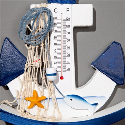 Декор настенный, панно с термометром «Якорь», 21×15 см