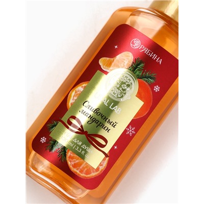 Новогодний подарочный набор косметики: гель для душа 100 мл и бомбочка для ванны 100 г, аромат мандарин, URAL LAB