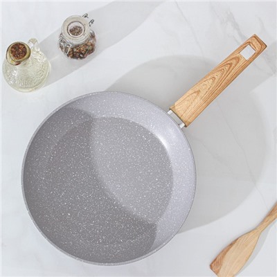 Сковорода Magistro Natural, d=26 см, кованый алюминий, ручка soft-touch, антипригарное покрытие, индукция, серая