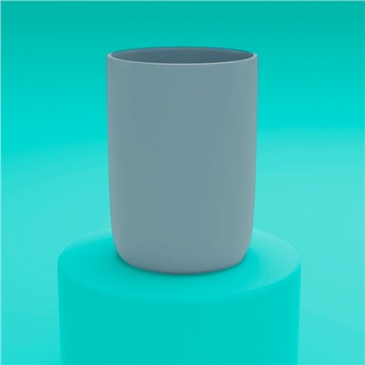 Набор аксессуаров для ванной комнаты «Тринити», 6 предметов (мыльница, дозатор для мыла, два стакана, ёрш, ведро), цвет серый