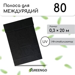 Полоса защитная для междурядий, 20 × 0,3 м, плотность 80 г/м², спанбонд с УФ-стабилизатором, чёрная, Greengo, Эконом 30%