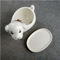 Декоративный горшок для цветов «Щенок», 200 мл, 13×7×10 см, керамический, белый