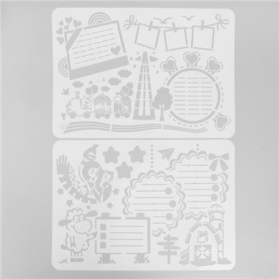 Трафарет «Познавая мир», со строчками набор 6 шт., 27×38.5 см