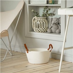 Корзина для хранения SL Home «Луиза», плетёная, ручной работы, 33×33×16 см, белая